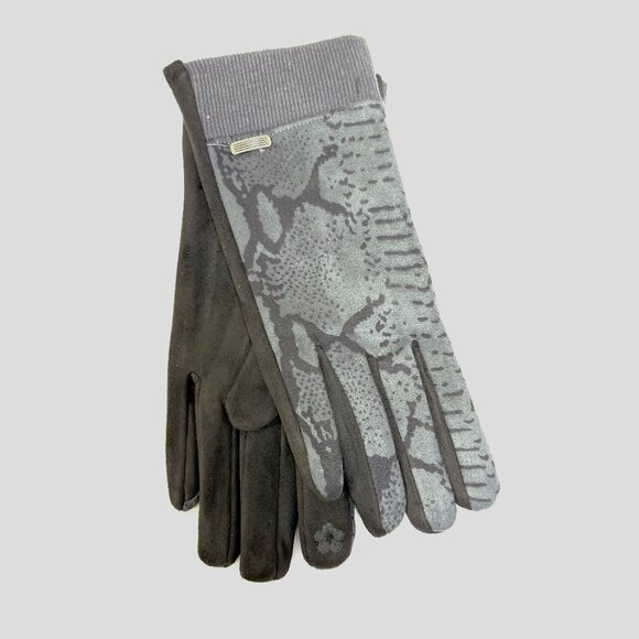 😍🎁💖Holiday Treasures Grey Serpent Print One Size Glove - Picture 1 of 1